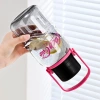 B70-9290 Rhythmic Handle Cup, large capacity with lid, cute chubby cup, portable hand-held plastic cup, suitable for sports men and women Specification image